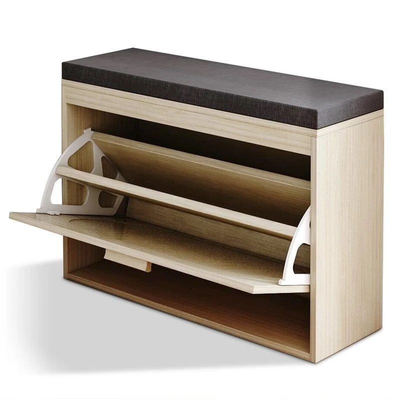 Banc à chaussures en rotin pour entrée