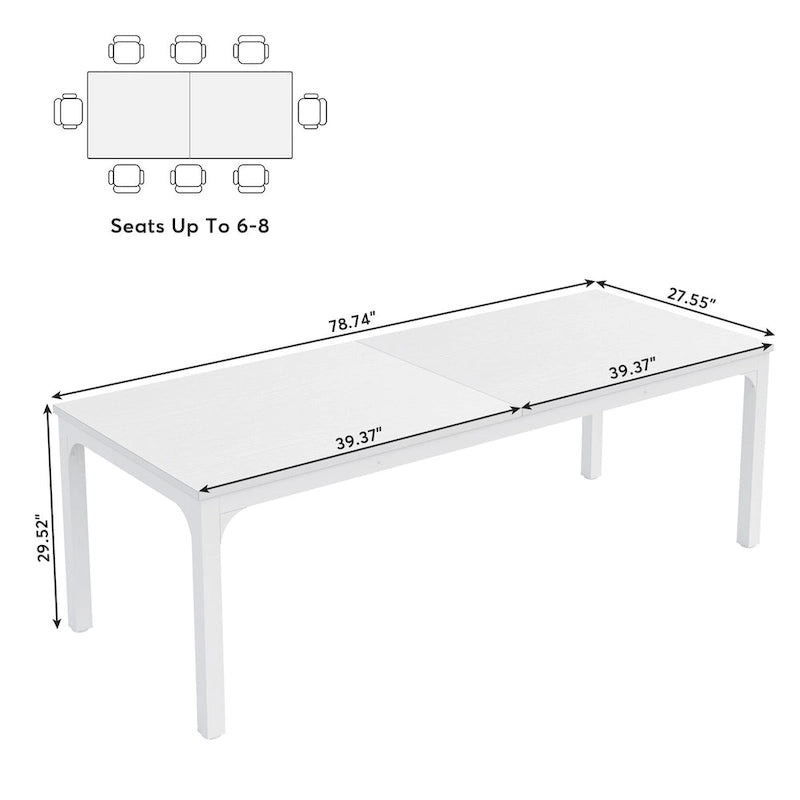 Table à manger rectangulaire avec rallonge