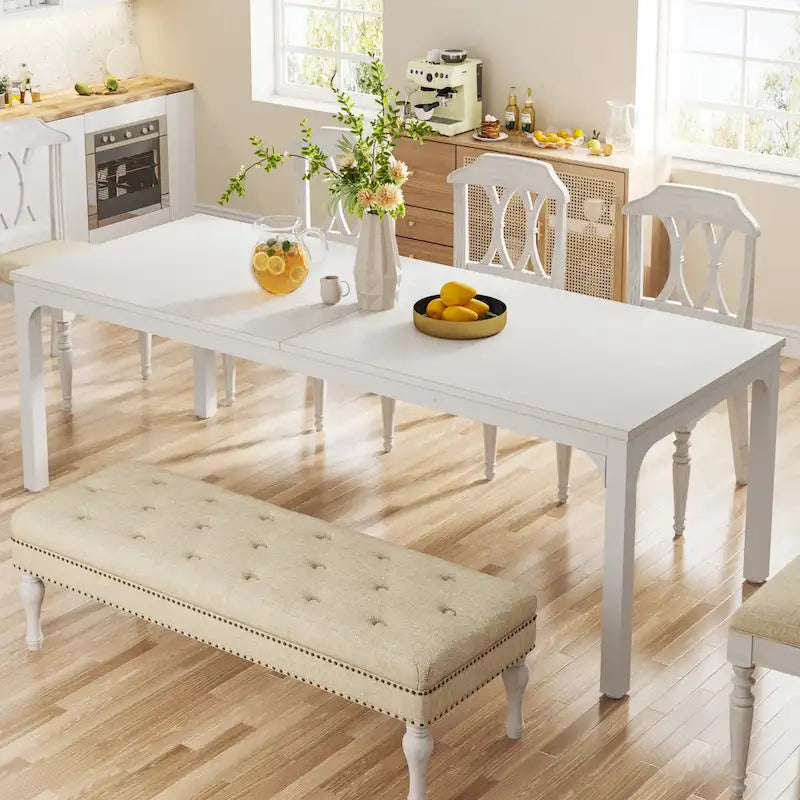 Table à manger rectangulaire avec rallonge
