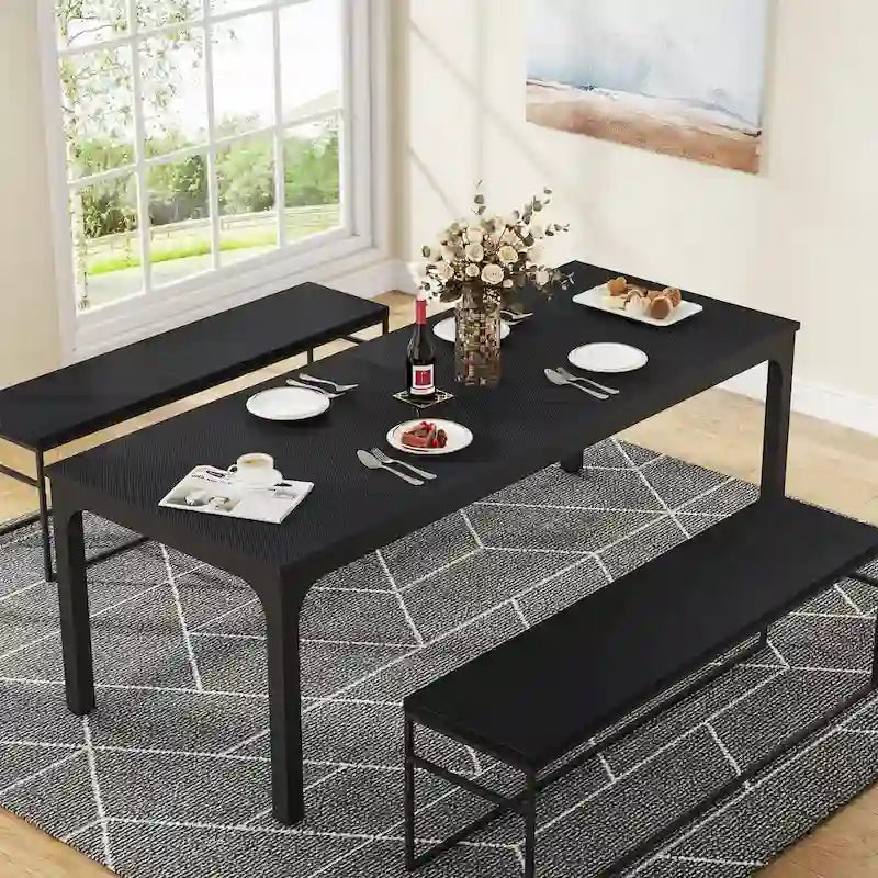 Table à manger rectangulaire avec rallonge