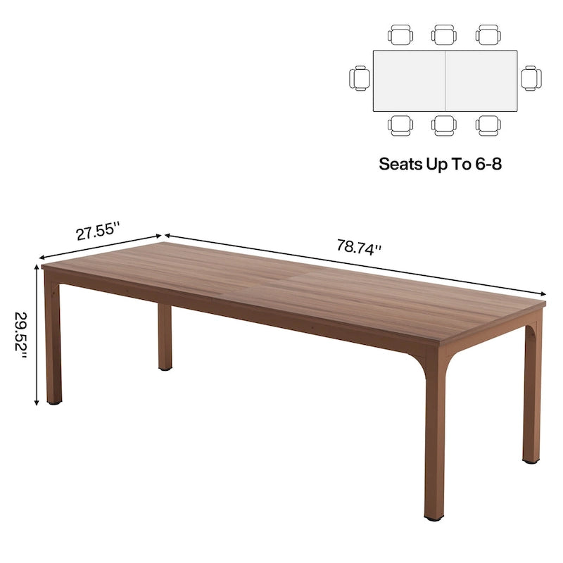 Table à manger rectangulaire avec rallonge