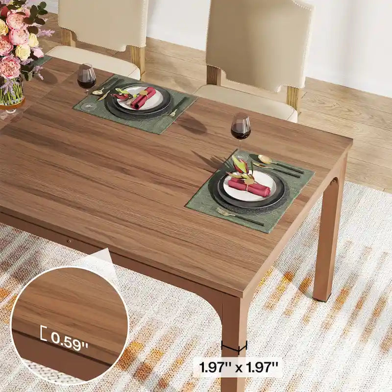 Table à manger rectangulaire avec rallonge