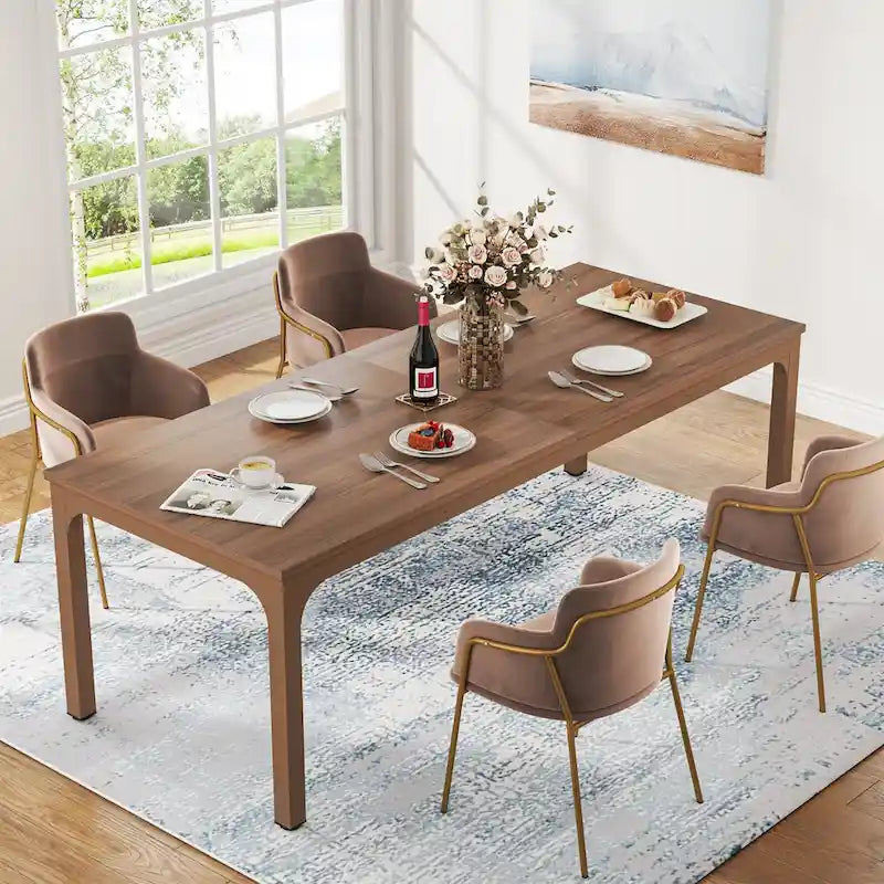 Table à manger rectangulaire avec rallonge