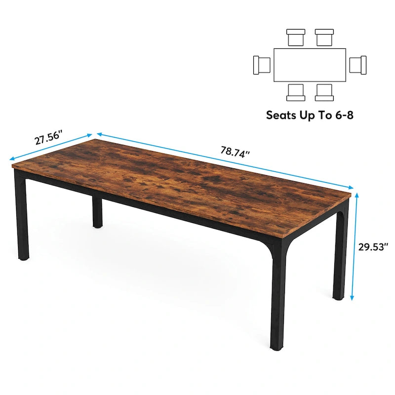 Table à manger rectangulaire avec rallonge
