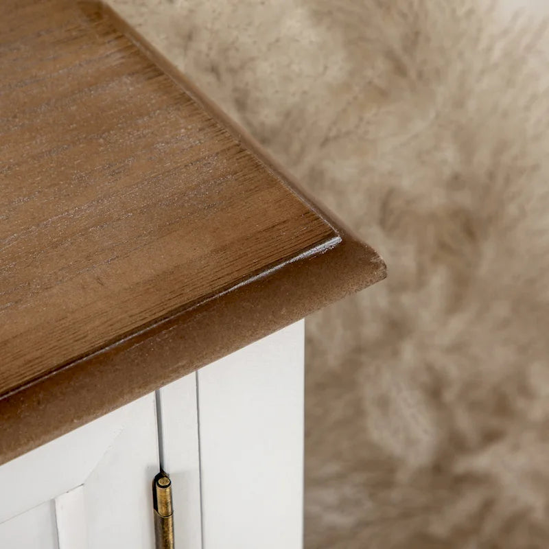 Table d'entrée vintage, armoires et étagère inférieure