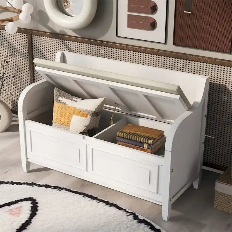Meuble de rangement multifonctionnel en bois massif pour entrée