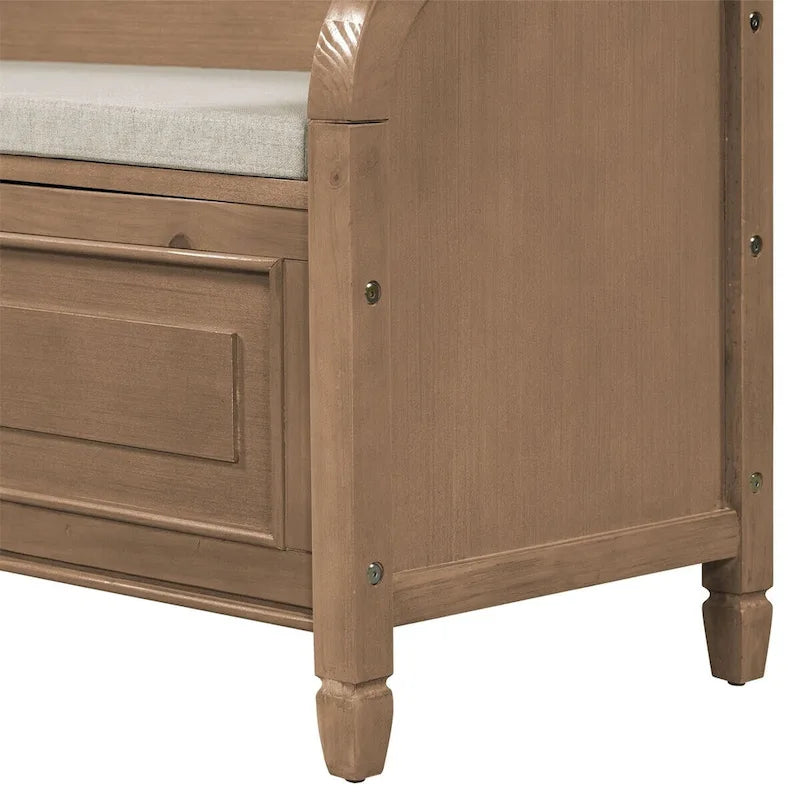 Meuble de rangement multifonctionnel en bois massif pour entrée