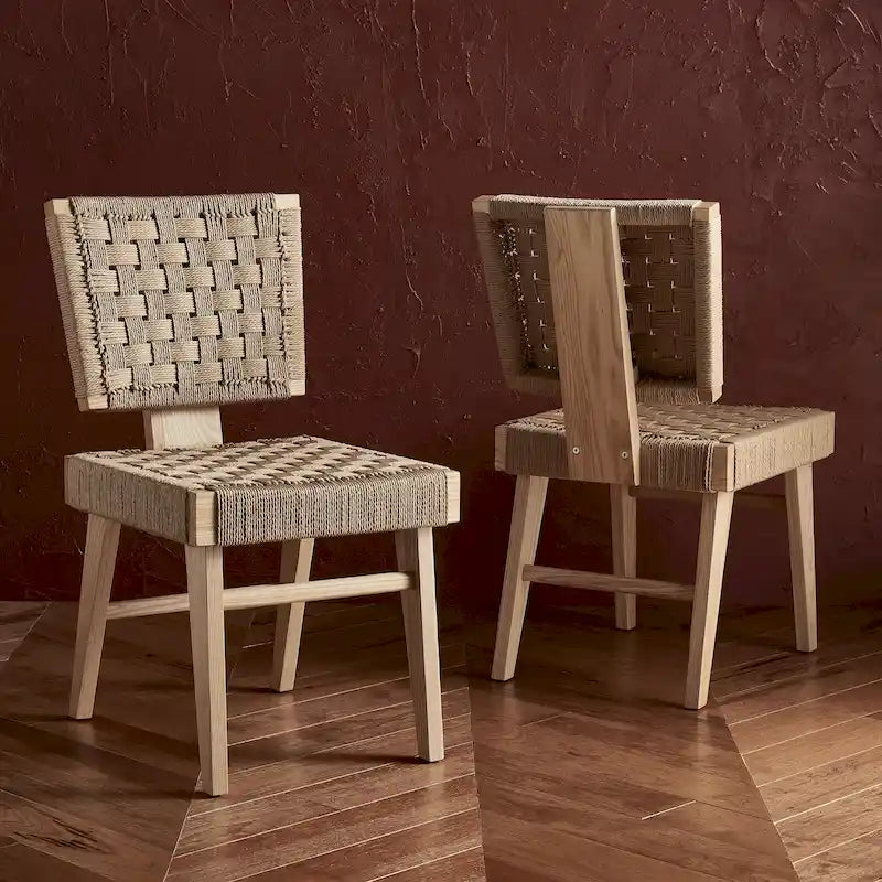 Chaise de salle à manger tressée
