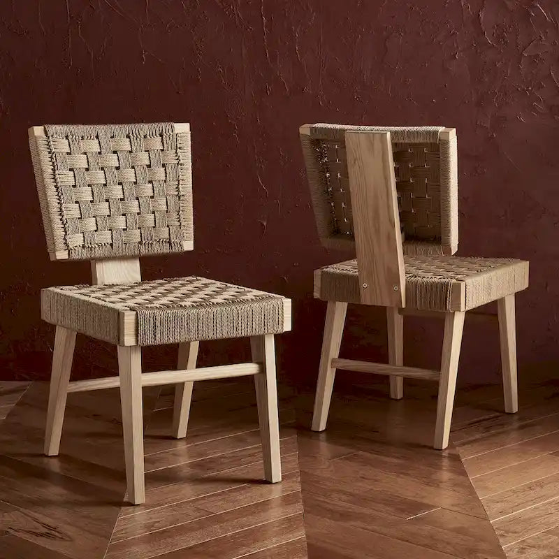 Chaise de salle à manger tressée