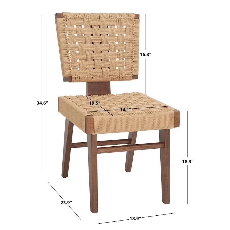 Chaise de salle à manger tressée