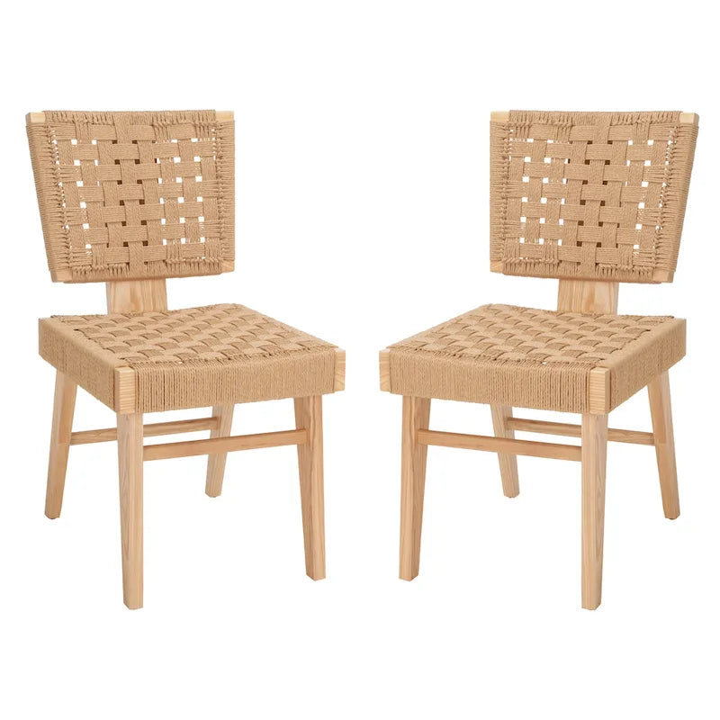 Chaise de salle à manger tressée