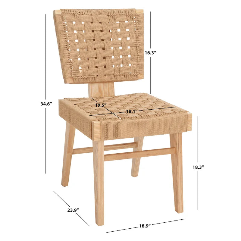Chaise de salle à manger tressée