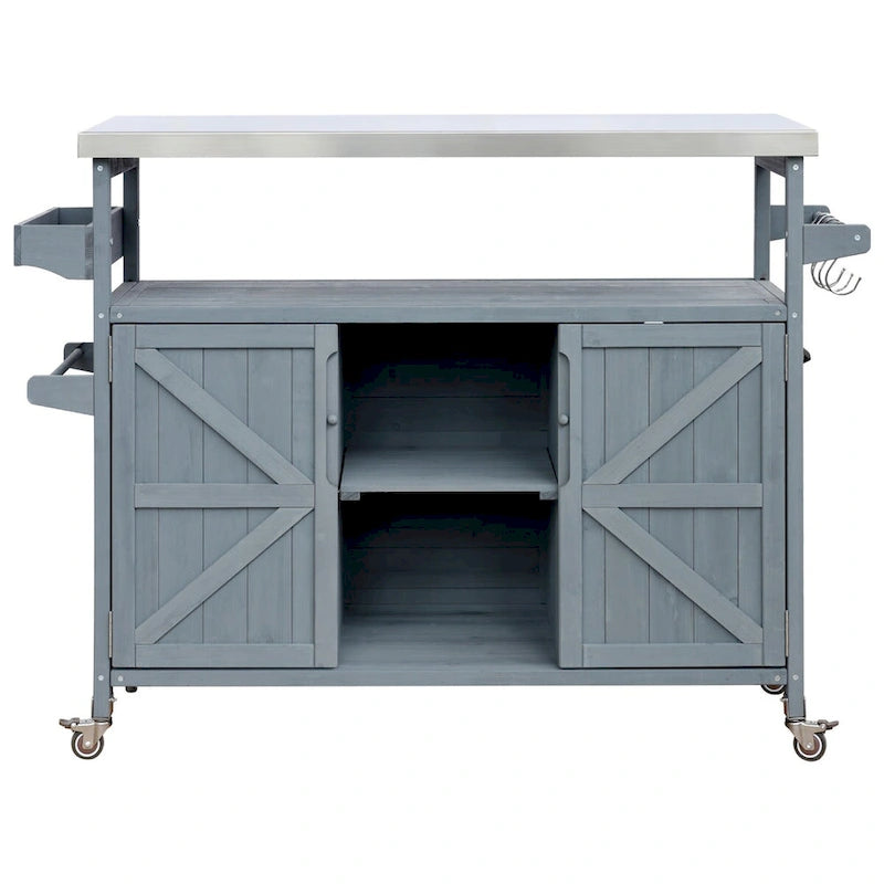 Meuble barbecue extérieur en bois