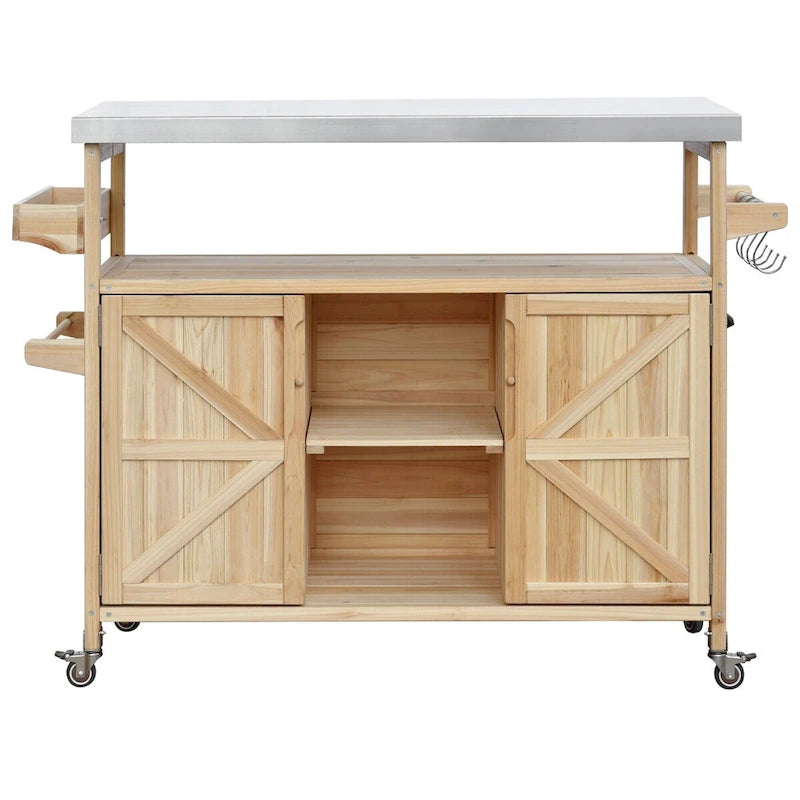 Meuble barbecue extérieur en bois
