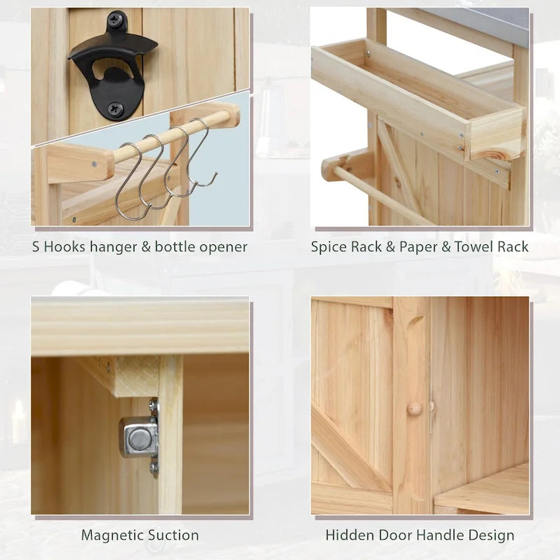 Meuble barbecue extérieur en bois