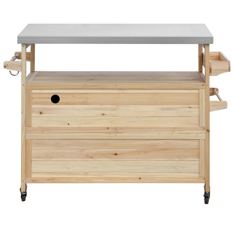 Meuble barbecue extérieur en bois