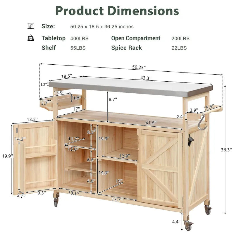 Meuble barbecue extérieur en bois