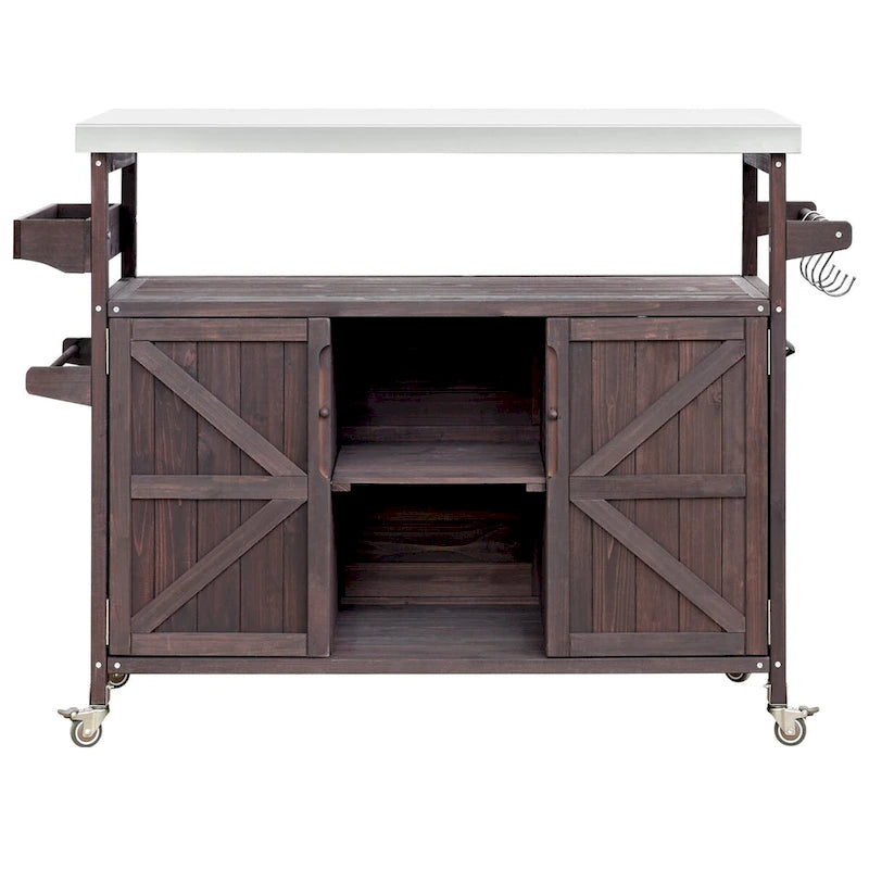 Meuble barbecue extérieur en bois