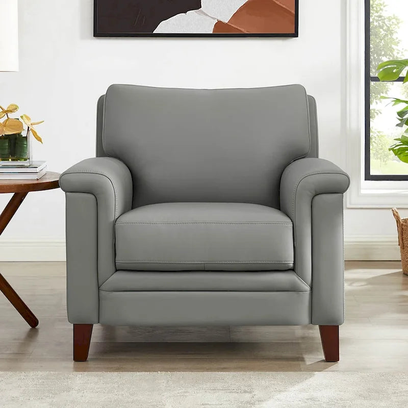 Canapé et fauteuil en cuir pleine fleur
