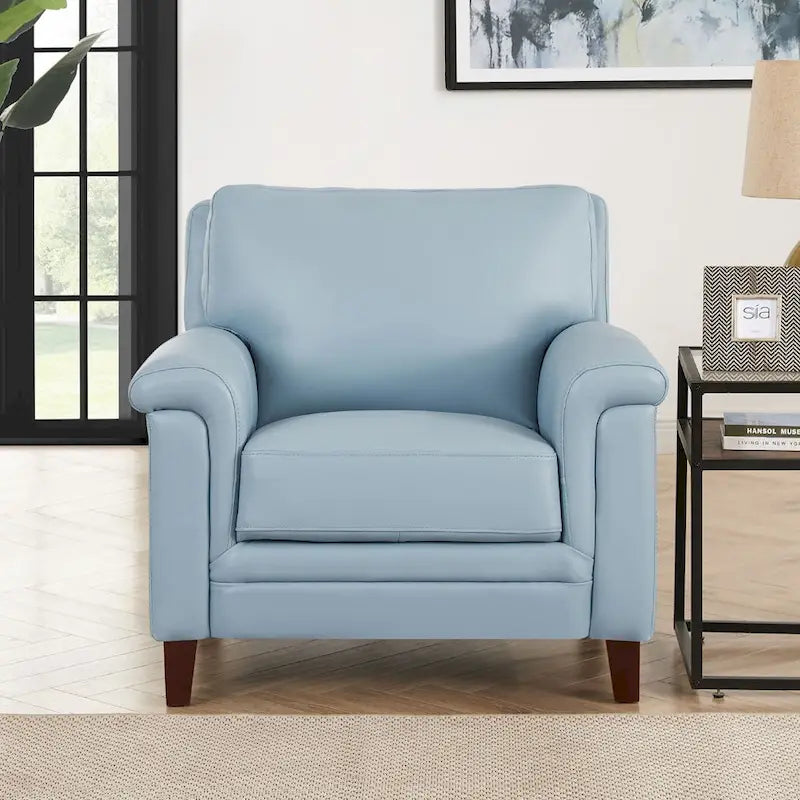 Canapé et fauteuil en cuir pleine fleur