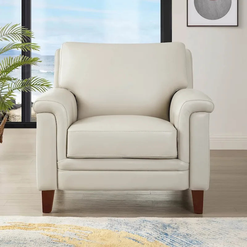 Canapé et fauteuil en cuir pleine fleur