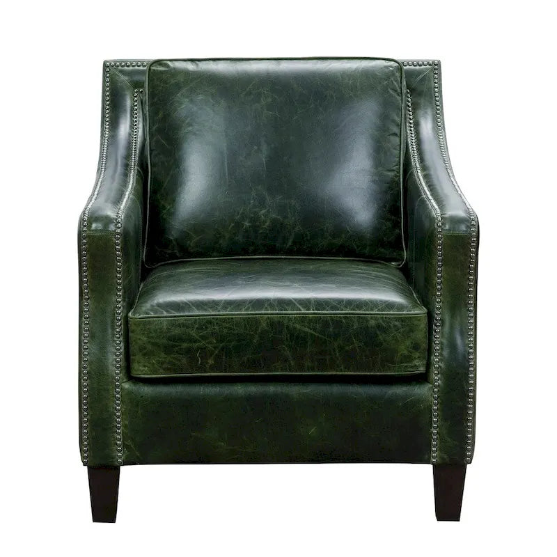 Canapé, causeuse et fauteuil en cuir pleine fleur vert