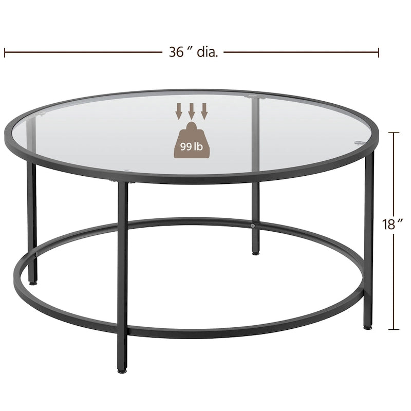 Table basse ronde en verre