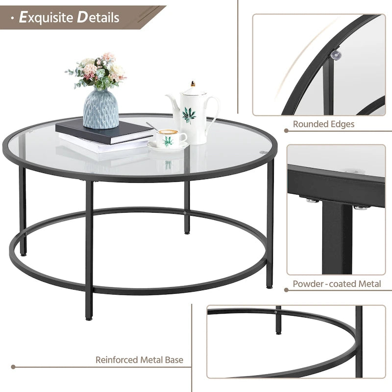 Table basse ronde en verre