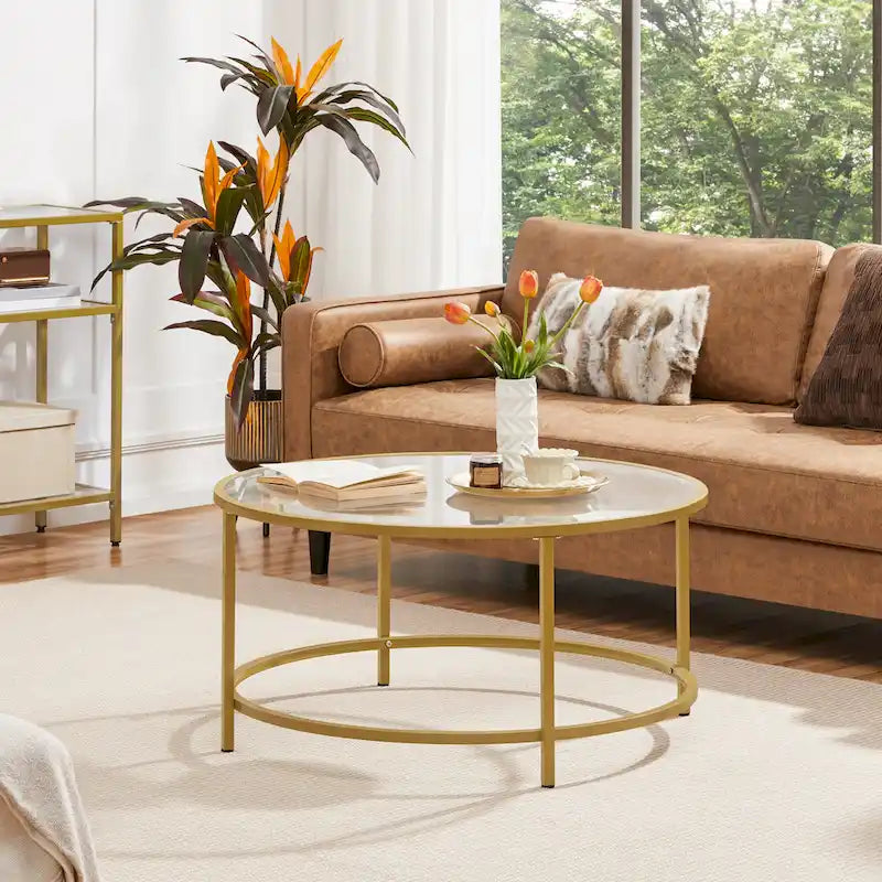 Table basse ronde en verre