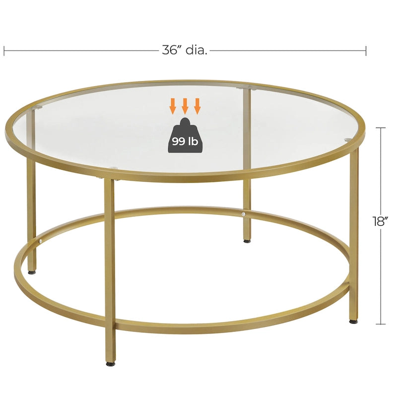 Table basse ronde en verre