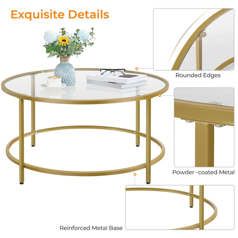 Table basse ronde en verre