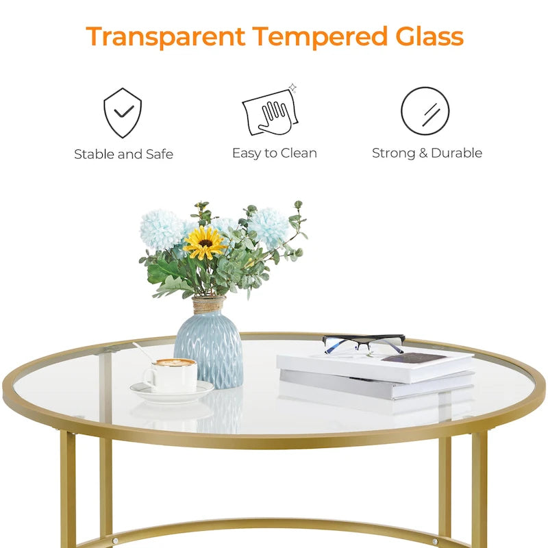 Table basse ronde en verre