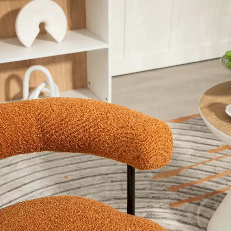 Chaises de salle à manger en bouclé, style milieu de siècle