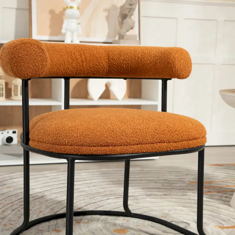 Chaises de salle à manger en bouclé, style milieu de siècle