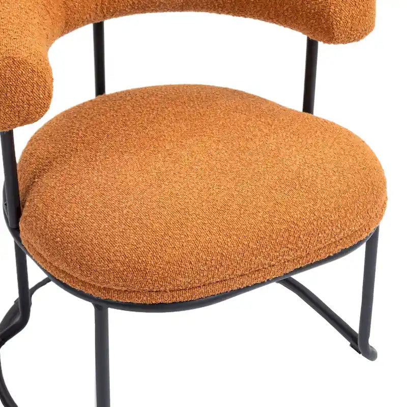 Chaises de salle à manger en bouclé, style milieu de siècle