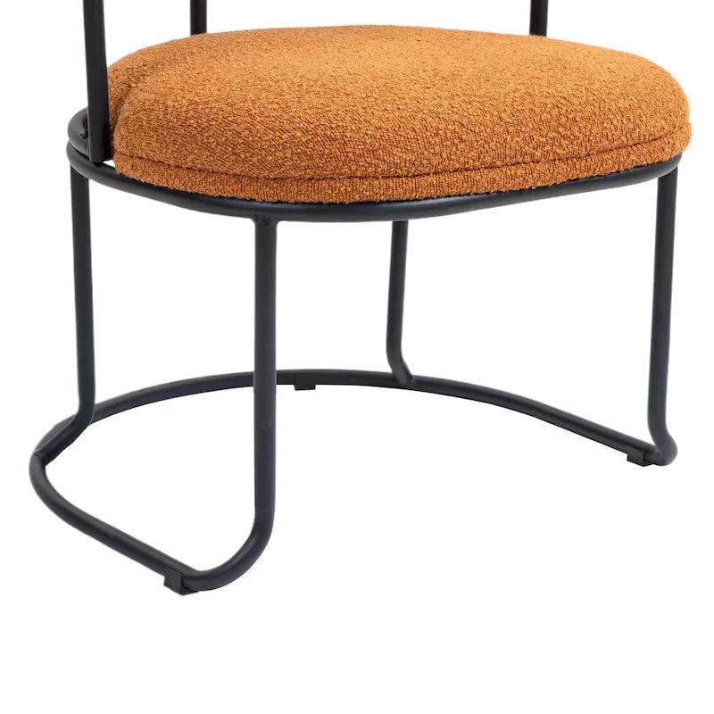 Chaises de salle à manger en bouclé, style milieu de siècle