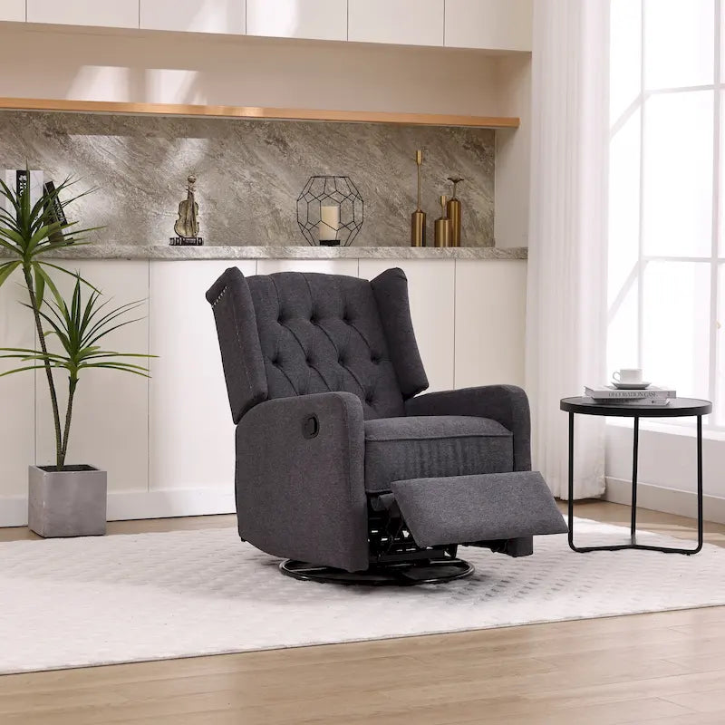 Fauteuil inclinable, pivotant et à bascule pour chambre ou salon