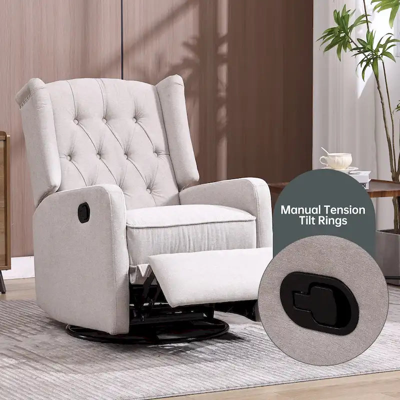 Fauteuil inclinable, pivotant et à bascule pour chambre ou salon