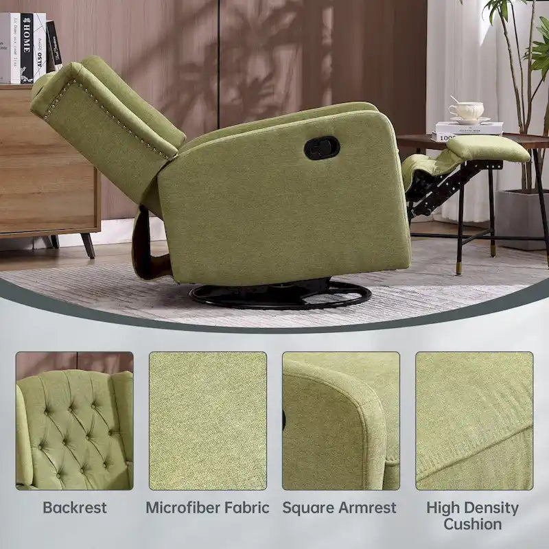 Fauteuil inclinable, pivotant et à bascule pour chambre ou salon