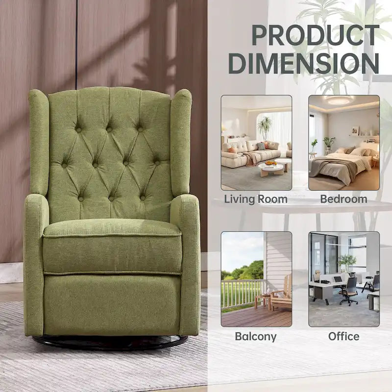Fauteuil inclinable, pivotant et à bascule pour chambre ou salon