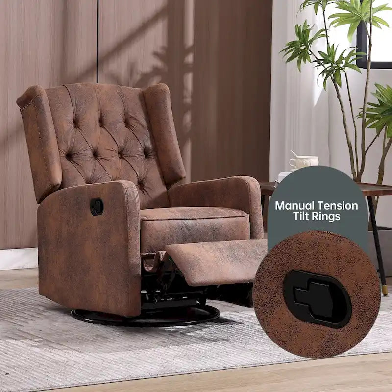 Fauteuil inclinable, pivotant et à bascule pour chambre ou salon
