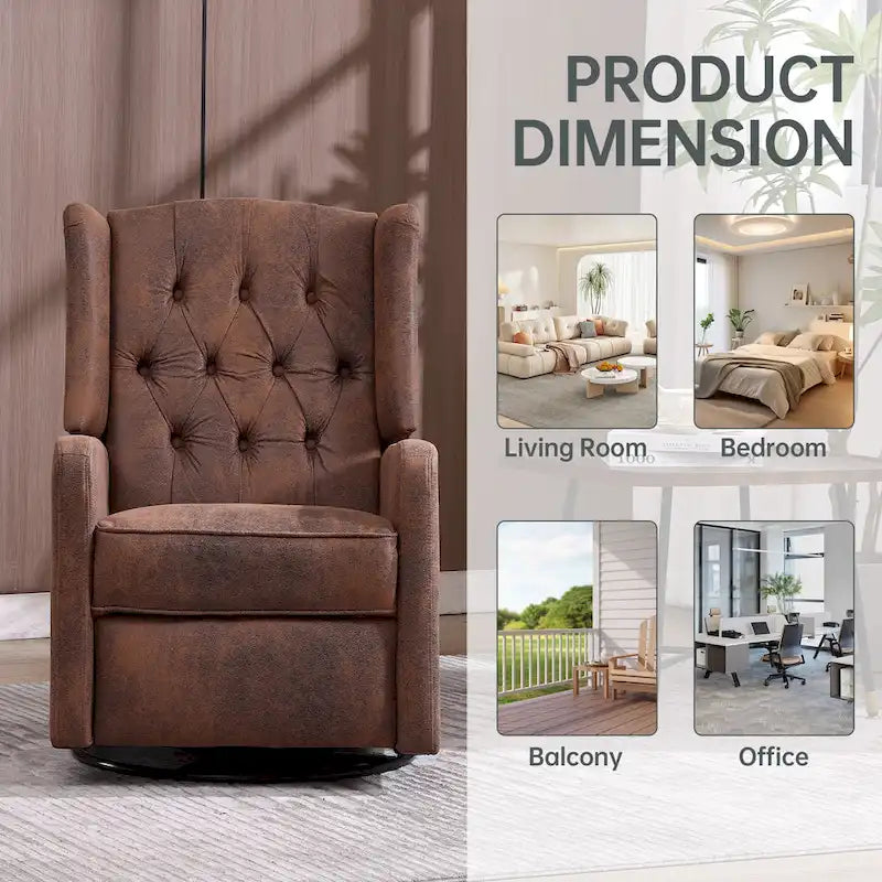 Fauteuil inclinable, pivotant et à bascule pour chambre ou salon