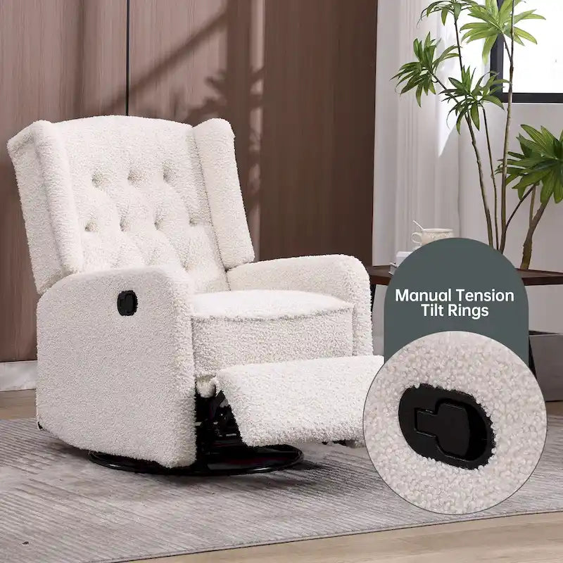 Fauteuil inclinable, pivotant et à bascule pour chambre ou salon