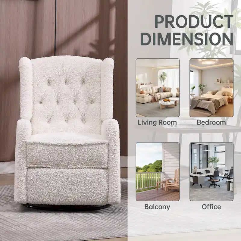 Fauteuil inclinable, pivotant et à bascule pour chambre ou salon