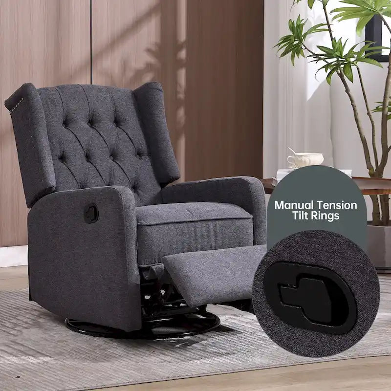 Fauteuil inclinable, pivotant et à bascule pour chambre ou salon