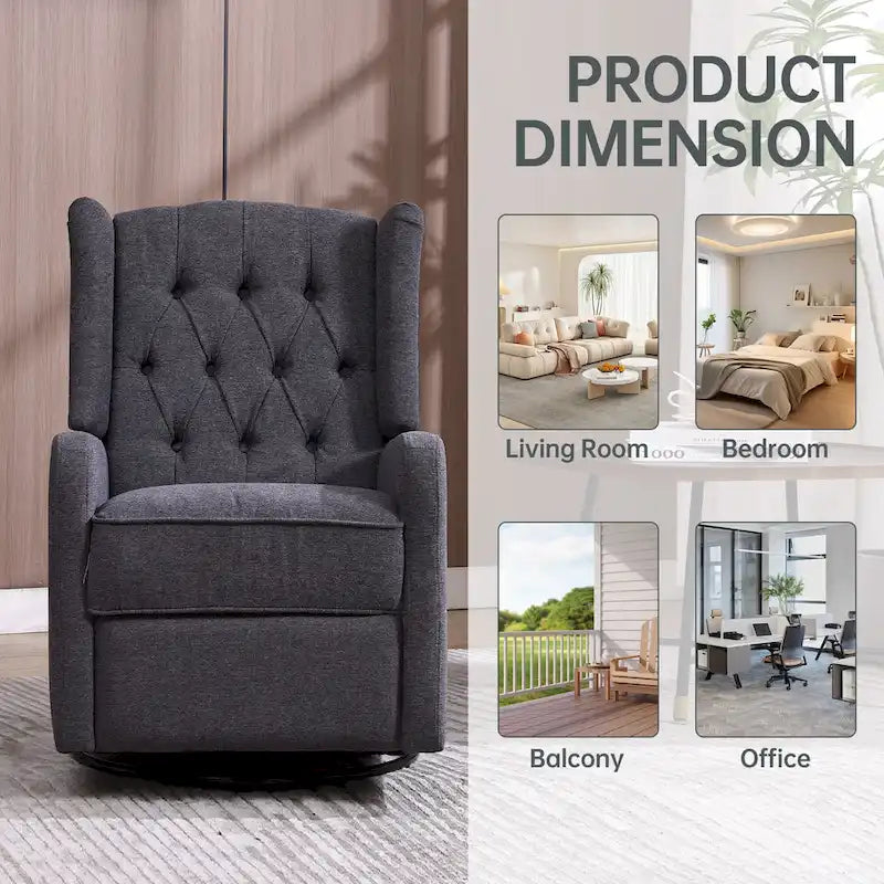 Fauteuil inclinable, pivotant et à bascule pour chambre ou salon